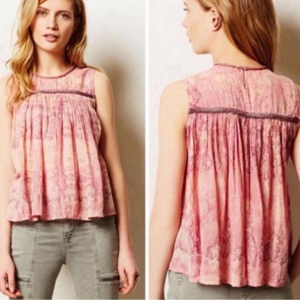 Anthropologie Holding Horses Tie Dye Pico Tank Top